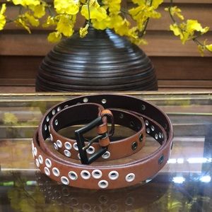 Gap Tan & White Grommet Leather Belt